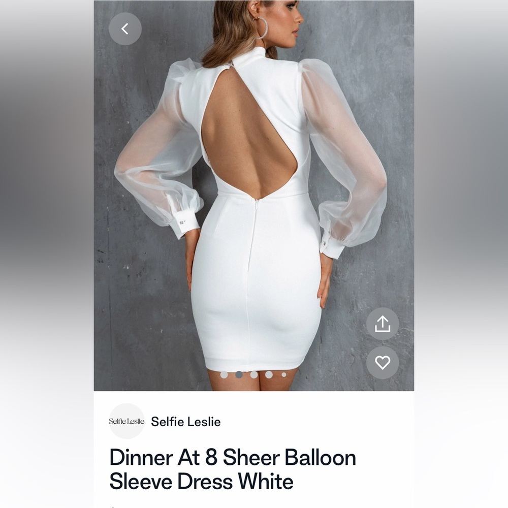 White dress puffed sleeves